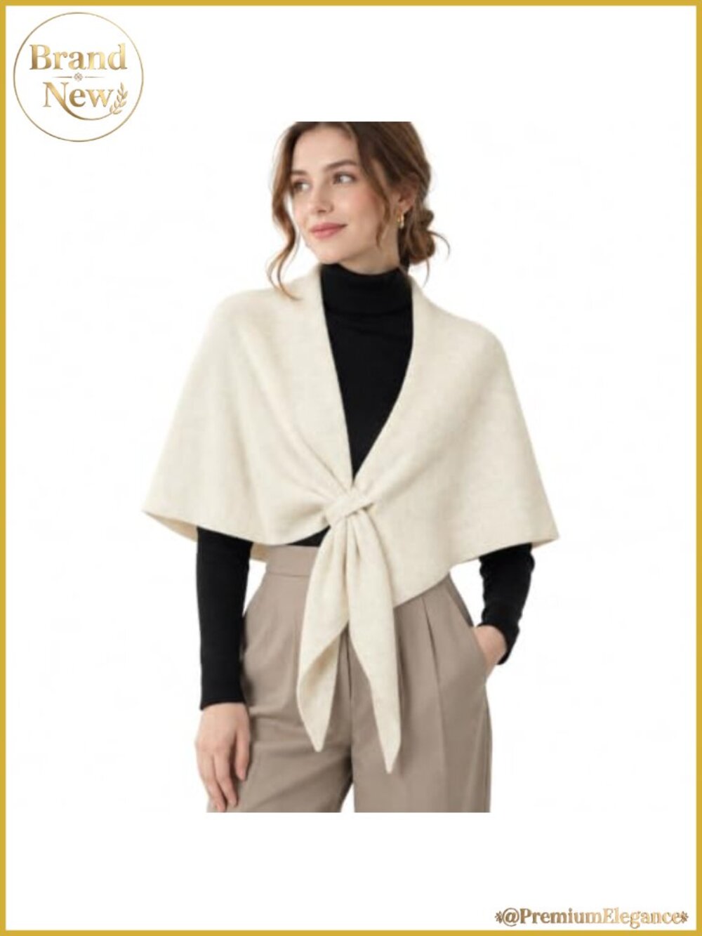 Women's Knit Shawl Wrap Triangle Cape Pashmina Sweater Scarf Fall Winter